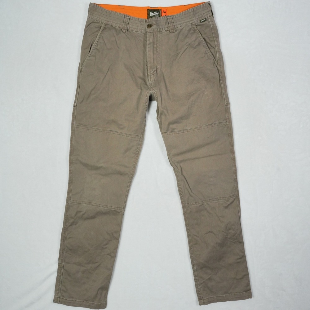 Howler Brothers ATX Work Pants Men 34x34 Double Knee Tan Stretch Utility Trouser